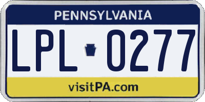 PA license plate LPL0277