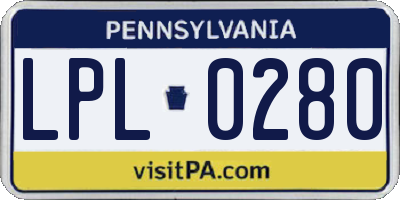 PA license plate LPL0280