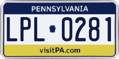 PA license plate LPL0281