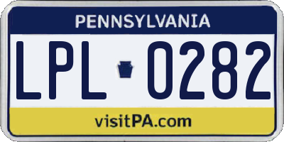 PA license plate LPL0282