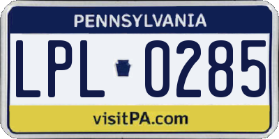 PA license plate LPL0285
