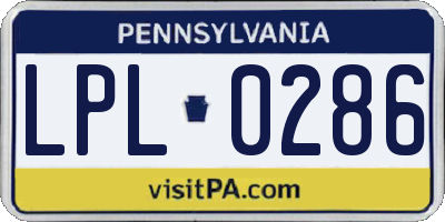 PA license plate LPL0286