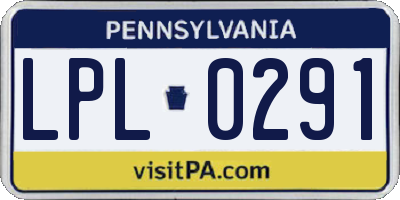 PA license plate LPL0291