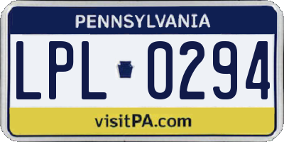 PA license plate LPL0294