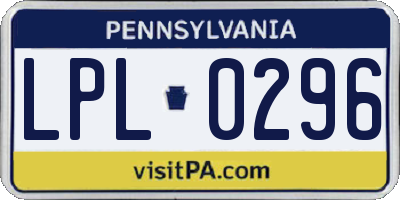 PA license plate LPL0296