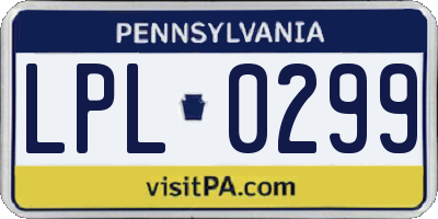 PA license plate LPL0299