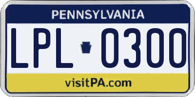 PA license plate LPL0300