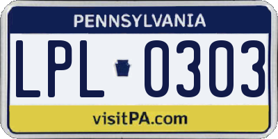 PA license plate LPL0303