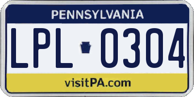 PA license plate LPL0304