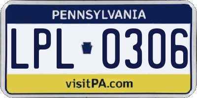 PA license plate LPL0306
