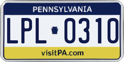 PA license plate LPL0310