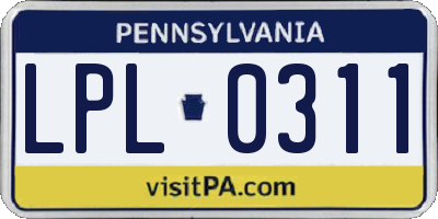 PA license plate LPL0311