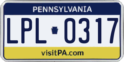 PA license plate LPL0317