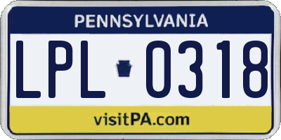 PA license plate LPL0318