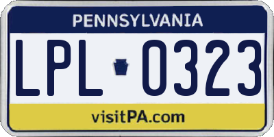 PA license plate LPL0323