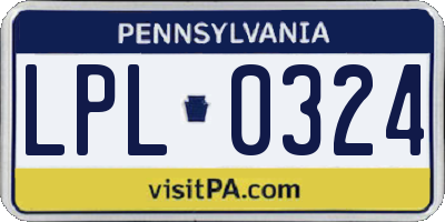 PA license plate LPL0324