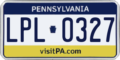 PA license plate LPL0327