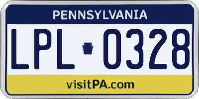 PA license plate LPL0328