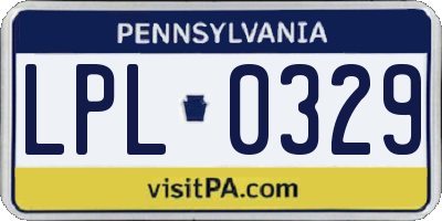 PA license plate LPL0329