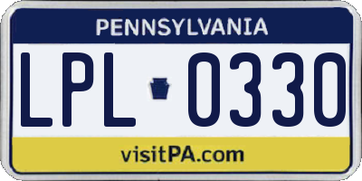 PA license plate LPL0330