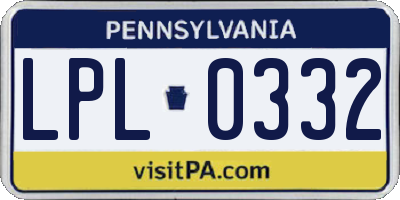 PA license plate LPL0332