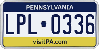 PA license plate LPL0336