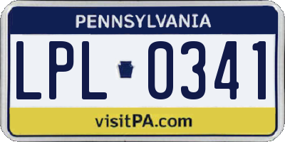 PA license plate LPL0341