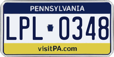 PA license plate LPL0348