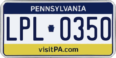 PA license plate LPL0350