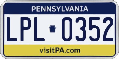 PA license plate LPL0352