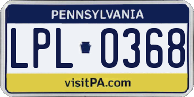 PA license plate LPL0368