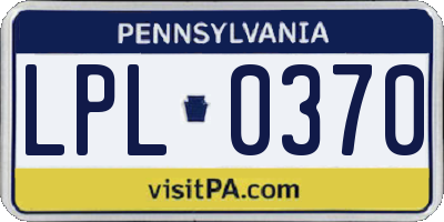 PA license plate LPL0370