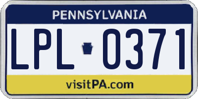 PA license plate LPL0371