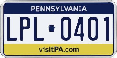 PA license plate LPL0401