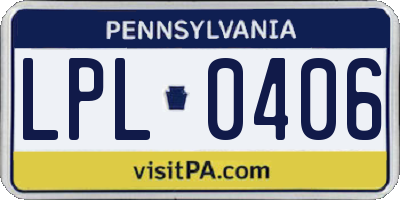 PA license plate LPL0406