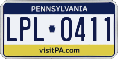 PA license plate LPL0411