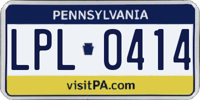 PA license plate LPL0414