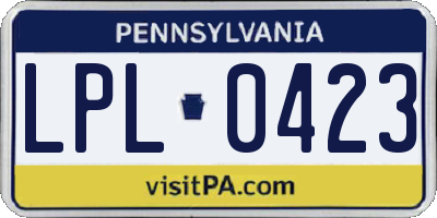 PA license plate LPL0423