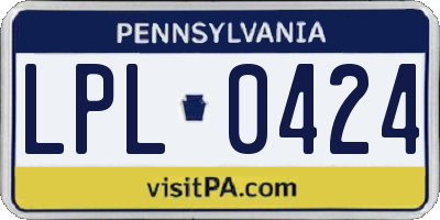 PA license plate LPL0424