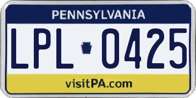 PA license plate LPL0425