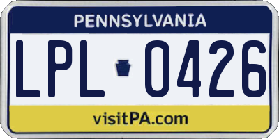PA license plate LPL0426