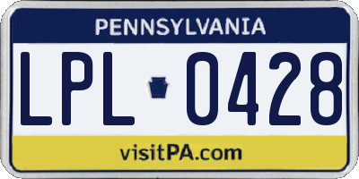 PA license plate LPL0428