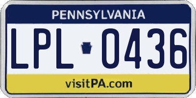 PA license plate LPL0436