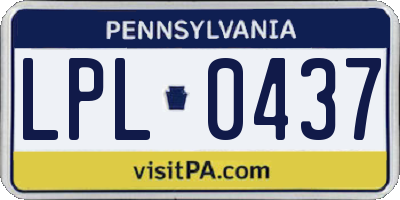 PA license plate LPL0437