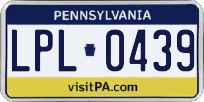 PA license plate LPL0439