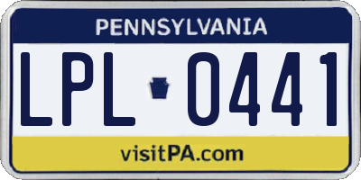 PA license plate LPL0441