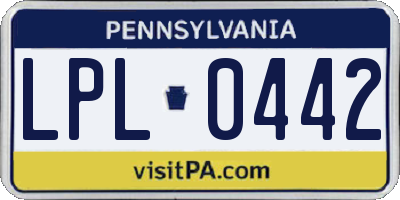 PA license plate LPL0442