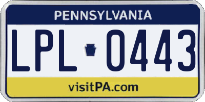 PA license plate LPL0443