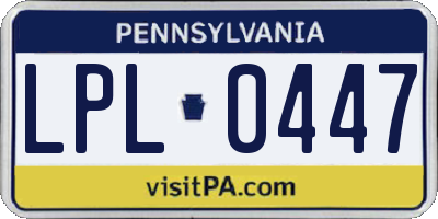 PA license plate LPL0447
