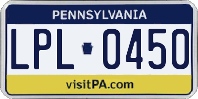 PA license plate LPL0450